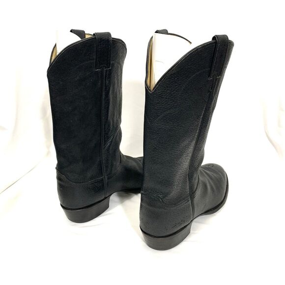 Justin Boots Style 9183 All Black Leather Size 12 D